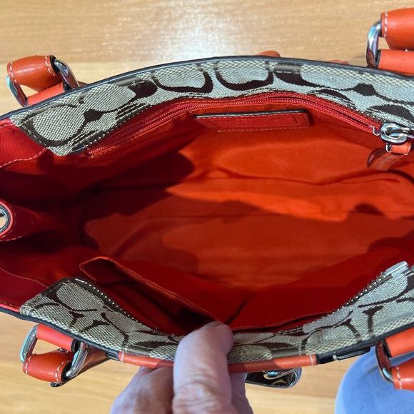 Vintage Coach Signature Hampton Braided Coral Trim Purse Handbag F13065 - Picture 10 of 15